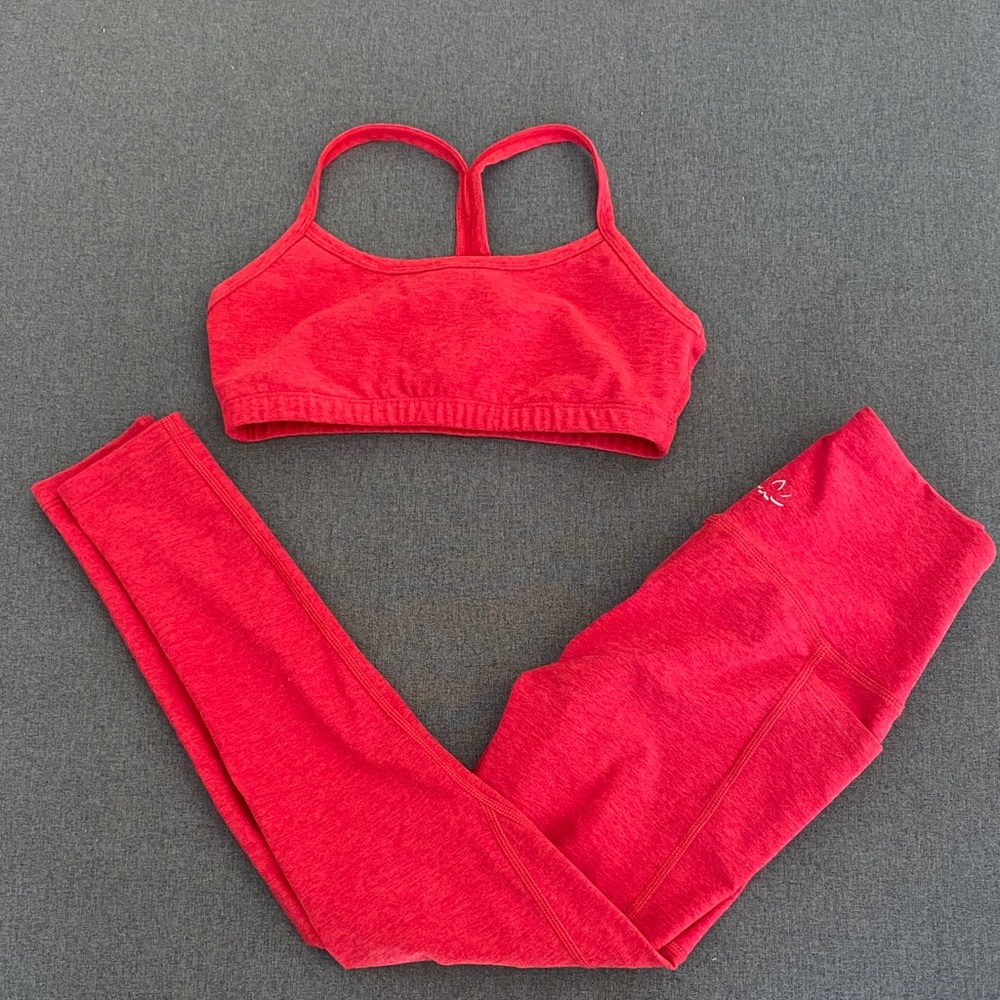 Beyond Yoga set: bra + 7/8 leggings both size S
